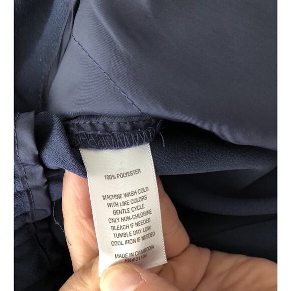 WONDERLY Womens Size XL Navy Blue Pull On Straight Leg Pants 27.5" Inseam - Picture 4 of 5